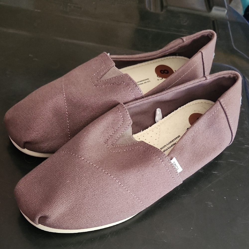 Toms Brown Canvas Slip-Ons